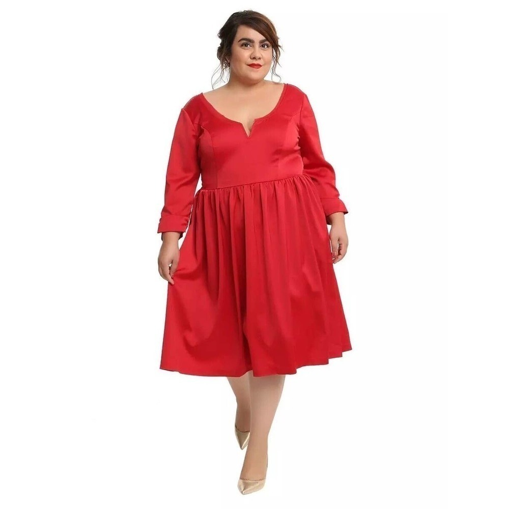 Hot Topic X‎ Outlander Series Red Party Dress Plus Size Womens 16 Holiday Vamp